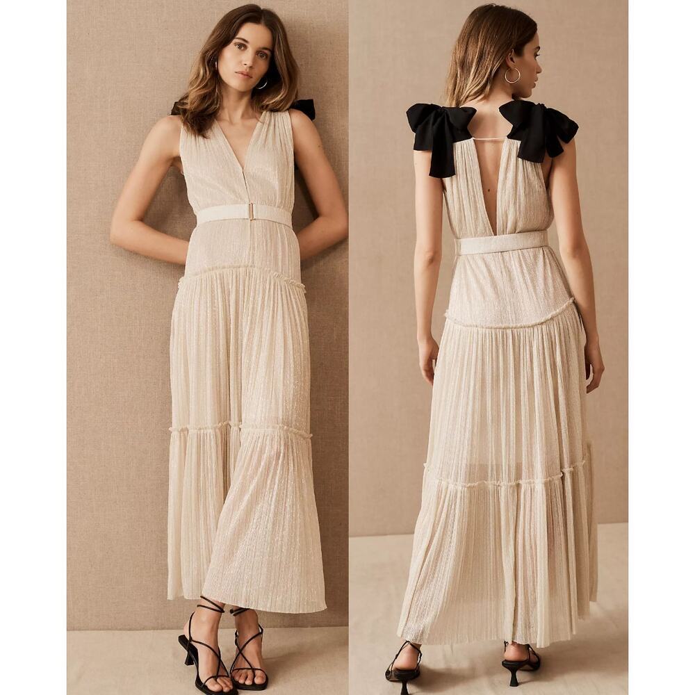 Sabina Musayev Ray Dress NO‎ BELT Gold size Extra Small